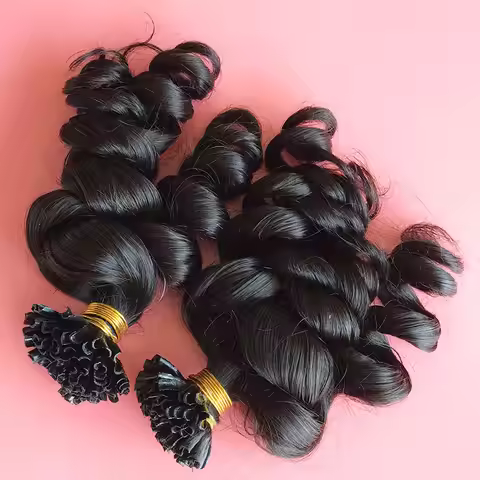 U Nail Tip Remy Human Hair Extensions Fashion Wavy Malaysian Remy Hair Extensons 100 Strands Per Pac