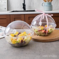 20pcs Food-Grade Plastic Salad Bowls, 290ml/10.21oz, Round/Sphere-Shaped, Salad/Fruit/Cake Bowls, Th