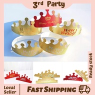 🎉Happy Birthday Party Paper Crown Hat Child Adult Party Props Adjustable Crown(readystock)