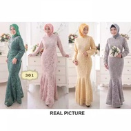 Gamis Duyung tulle pesta mewah/ Gamis ootd pesta terbaru Moslem Wear Baju Kebaya Kondangan brukat brokat pesta payet modern remaja muslimah muslim wanita terbaru 2021 ih301 ihpink