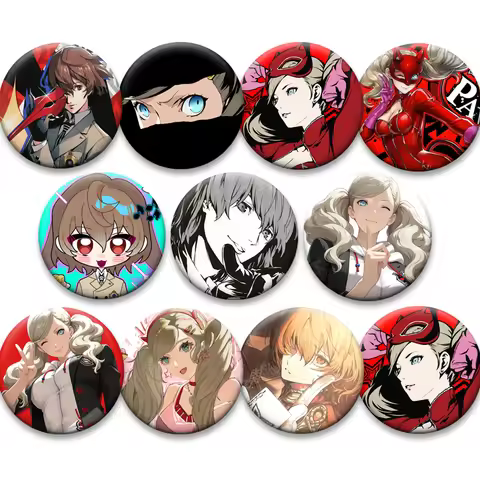 Akechi Goro Takamaki An Anime Character Brooches Exquisite Round Badge for Backpack Accessories Cart