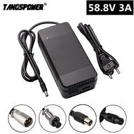 58.8V 3A electric bike Charger For 14S 52V lithium Battery e-bike Charger High quality Strong with cooling fan