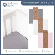 Malabar Baby Cotton Fitted Crib Sheets Concealed Elastic Around the Sheet Newborn L52" x W28" x H8"