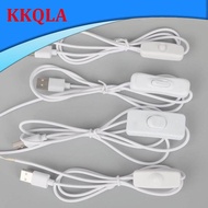 QKKQLA DC 5V USB Male Cable 501 303 304 on/off Switch wire Jack 2Pin DIY Power supply Charging extension dimmer Cord for LED strip fan
