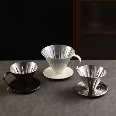 V Shaped Coffee Filter 304 Stainless Steel V01 V02 Hand Brewed Coffee Filter Pour Over Drip Coffee F