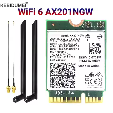 Dual Band Bluetooth 5.1 Wireless Card AX201NGW 2.4Gbps 802.11AX Wireless Wi-Fi 6 AX201 Adapter For N