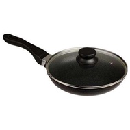Bauer Marble 28cm Non Stick Frying Pan & Lid Marble Grey Stir Fry Wok Cooking