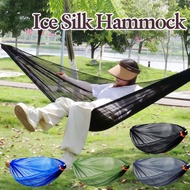 Ice Silk Mesh Hammock Tree Hanging Swing Outdoor Camping Beach Barang Camping Buaian Gantung Tidur
