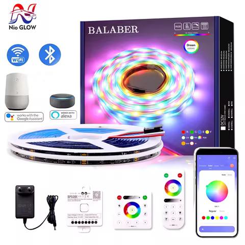 FCOB WS2811 Addressable RGB COB LED Strip 12v 24v 720LEDs/m SP530E 2.4GHz Bluetooth Controller & RC3