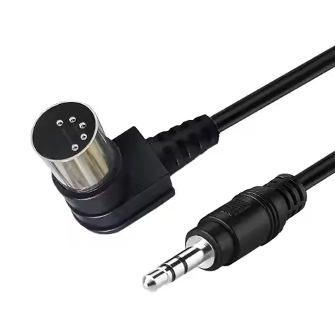 90 Degree Right 5 Pin Din MIDI Plug 3.5mm Connection Male To Male Stereo Jack Audio Extension Cable 