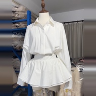 Ge·an·fei | Elegant French White Dress 2025 Autumn Short Skirt Set