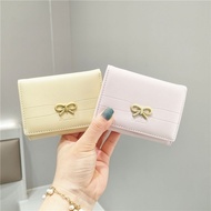 Korean Version Fresh Mori Style Bow Girl Heart Small Thin Small Thin Small Student Short Wallet Wallet
