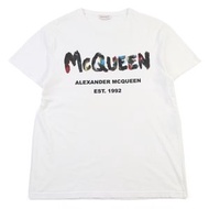 亞歷山大·麥昆 (Alexander McQueen) 2022 年 727285 純棉白色圓領短袖T卹，S碼，成色極佳。義大利製造，正品。男款。