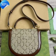 G Brand New Half-Moon Mini 1955 Saddle Bag Classic GG Shoulder Crossbody Handbag Genuine Leather Wom