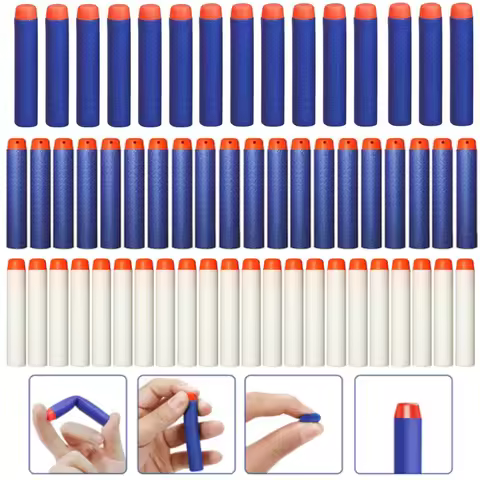 10/50/100pcs For Nerf Bullets EVA Soft Hollow Hole Head 7.2cm Refill Bullet Darts for Nerf Gun Acces