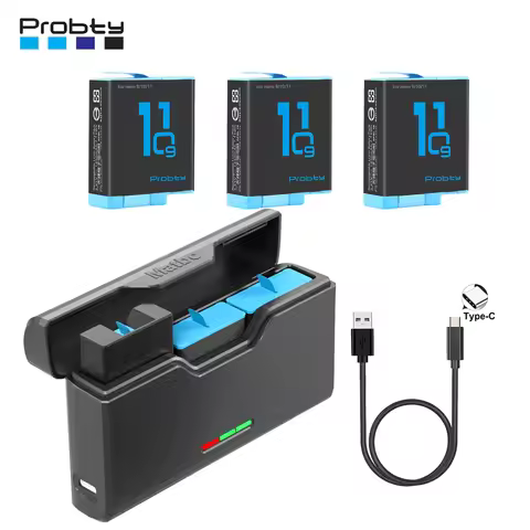 1850mAh Battery For GoPro 9 10 11 3 Slots Fast Charger Box for GoPro Hero 9 10 11 Accessories