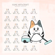 YUME Cute Functional Kiss Cut Bullet Journal Planner Sticker House Chores Series Vacuum Cleaning