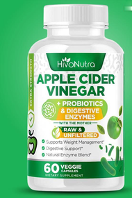 HivoNutra 3-in-1 Apple Cider Vinegar Capsules, Probiotics &amp; Digestive Enzymes, Keto Diet, Vegan ACV Pills