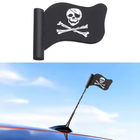 1pc EVA Pirate Skull Crossbones Car Antenna Cover, Weather Resistant Durable Vehicle Decor