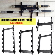 1/2/3/4/5/6 Tier Sword Holder Wall Mount Samurai Stand Display Katana Hanger Rack