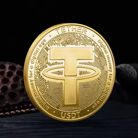 USDT Cryptocurrency Physical Coin Tether Art Collectible Gold Plated Crypto Coin Souvenir Decorate G