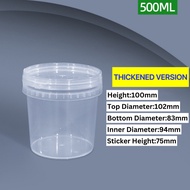 500ml/1L Ultra Heavy Duty Disposable Food Container/Plastic Pail With Lid｜Balang plastik makanan/ mi