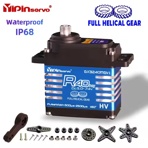 Waterproof IP68 RC Servo 40kg All Steel Helical Gear Digital Servos Motor For RC Accessories 1/8 1/1