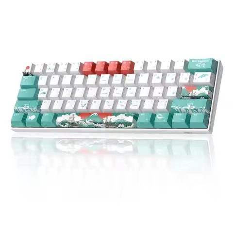 MageGee 60% Mechanical Gaming Keyboard, Ice Blue Backlight Red Switch 61 Keys Mini Office Keyboard f