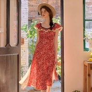 Irene 圓領波浪邊碎花連衣裙