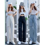 New Korean Loose Wide Leg Jeans Celana Wanita High Waist Slim Straight Jeans Celana Wanita YYH074