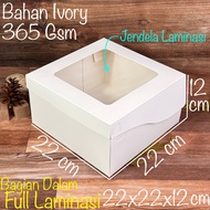 [Isi10] Dus Ivory Putih 22x22x12 Full Laminasi / Dus Box Kotak Kue Puding Roti 22x22x12 Full Laminas