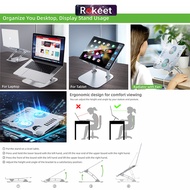 [ New] Rokeet Laptop Stand Holder Alumunium Adjustable Foldable 2 In 1