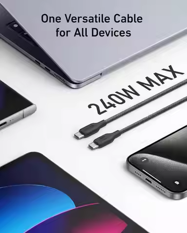 Anker 544 Cable 240W USB C to USB C Cable 3ft USB 2.0 Bio-Nylon Charging Type C Fast Charger Cable f
