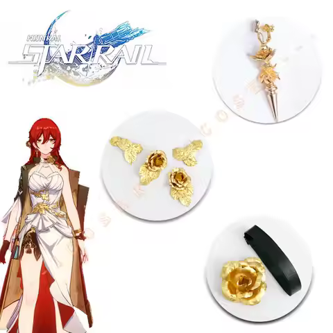 Game Honkai Star Rail Himeko Cosplay Earring Flower Hair Clip Headwear Necklace Astral Express Acces