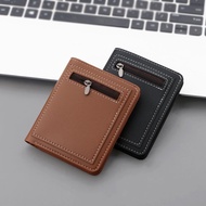 Vertical Wallet Men's Short Men's Wallet with Zipper