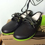 Crocs海灘帆船鞋M7(黑配綠）