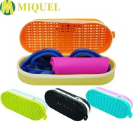 MIQUEL Zipper Eyeglasses Case, Portable Soft Swim Goggle Case, Eyewear Protector with Drain Hole Breathable Silicone Sun Glasses Storage Box Swimmers