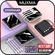 20000mAh Mini Power Bank Built in Cable Portable Powerbank iPhone 15 14 13 12 11 Mini Pro Max Plus