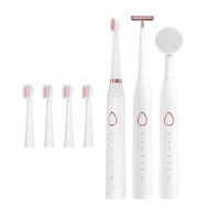 Rechargeable Ultrasonic electric toothbrush 3 in 1 Face Wash Massage Whitening Brush Teeth Adult Son