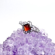 時候。戒指 半銀 療癒 l 橙石榴 芬達石 糖塔 l
