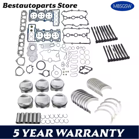 Engine Rebuild kit Head Gasket Piston Ring Bearing Set Fit 3.0 L T V6 GAS For Audi A4 A5 A6 A7 A8 Q5