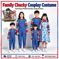 Ready Stock Chucky Family Cosplay Costume Kids Adult Halloween Fancy Dress Birthday Theme Party Kost