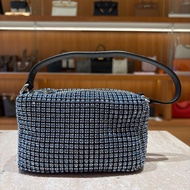 【奢華閃耀・魅力焦點】Alexander Wang heiress pouch 水晶網格晚宴包｜派對名媛必備｜極輕設計｜黑色晶鑽肩背包