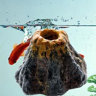 Aquarium Decoration Volcano Shaped Bubble Stone Decoration Ornament Water Oxygen Pump Tank L3b5