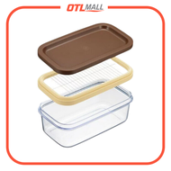 吉川 - 牛油切割儲存盒 Yoshikawa 日本製 切割及儲存二合一用途 (SJ1994)【平行進口】牛油切塊器 食物儲存容器 保鮮盒 牛油切割收納盒