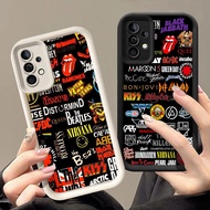 Q-89 Fashion Rock Black white Case for Samsung A35 A30S A05S A50S A50 A13 A15 A55 A14 5G