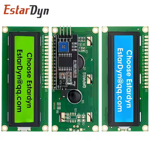 EstarDyn 1602 IIC LCD Module Blue/Yellow Green Screen 16x2 Character PCF8574 IIC I2C Interface 5V fo