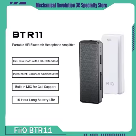 FiiO BTR11 HiFi Wireless Bluetooth Audio Receiver LDAC Lossless Car AUX Adapter Headphone Amp Built-