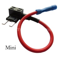 Fuse tap mini (100ชุด) ชุดต่อพ่วงอุปกรณ์ไฟฟ้ารถผ่านกล่องฟิวส์ แถมฟิวส์ฟรี เลือกขนาดได้