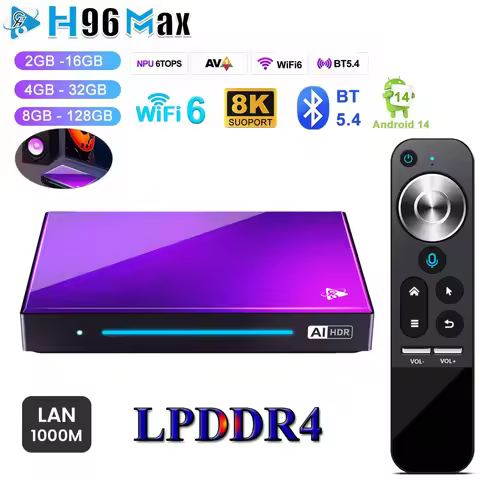H96 MAX M9 AI Android 14.0 TV BOX Rockchip RK3576 8-Core 2.4G 5G Wifi6 BT5.4 1000M LAN 8K 4K 4GB 64G